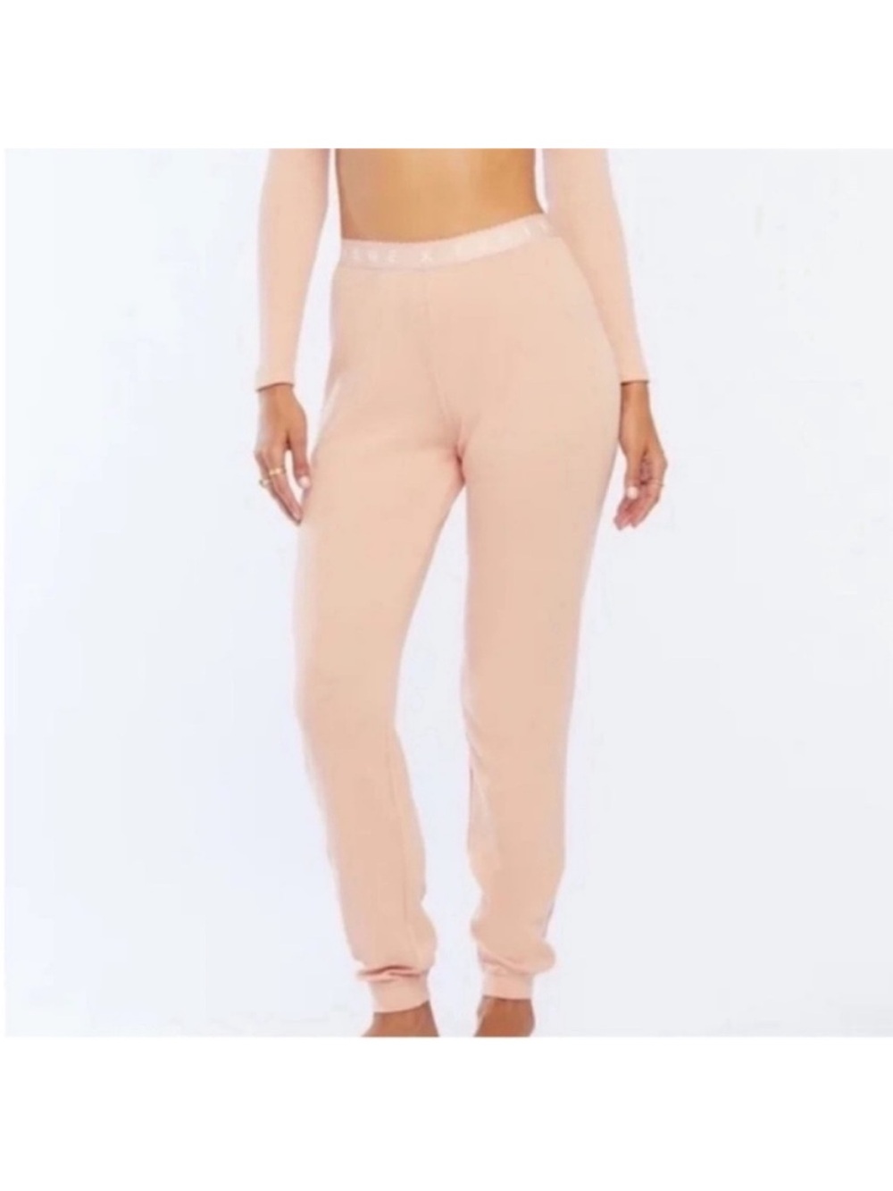 Savage x Fenty thermal knit joggers soft pink loungewear casual comfy